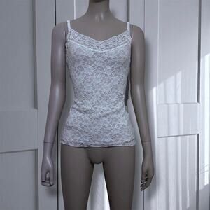 Dainty white floral lace cami